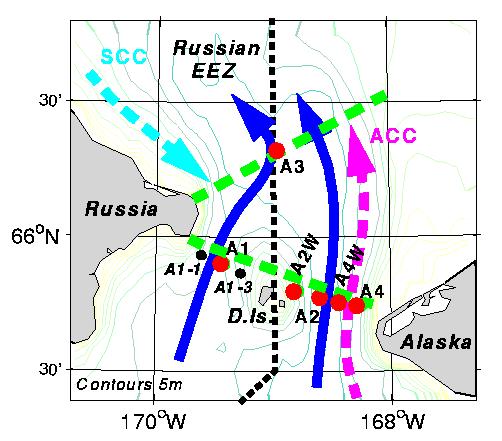 2007-2011/2012 == ~ 8 moorings (including upper layer) in high-resolution US-Russian array 2012-present == 3 moorings ( monitoring array ) all in