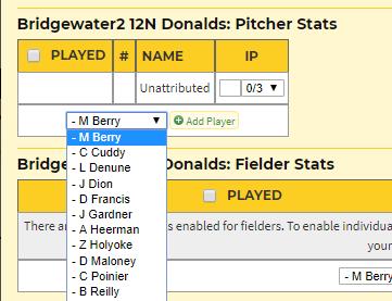 the dropdown, then enter their IP in the box in the IP column. Whole Innings only.