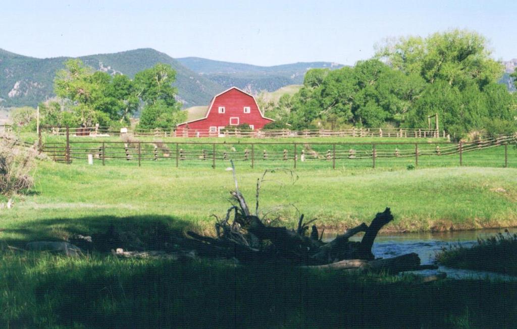 The beautiful Bighorn Mountains provide a spectacular background for the pristine setting of the Evitt Ranch.