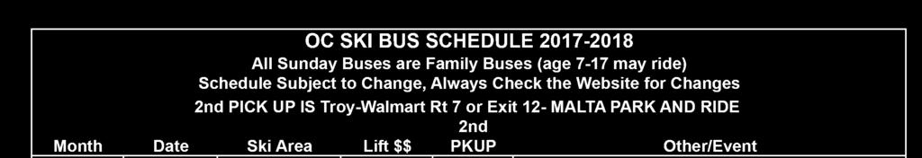 All Buses are: PrePay to reserve a seat.
