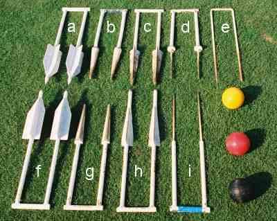 A full-sized croquet lawn or court is 28 x 35 yards, with 6 strategically placed hoops and a multicoloured peg in the centre of the lawn.