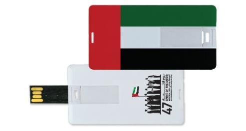 Mini USB Flash Card 4GB with one side National Day logo Dimension: 60 x30 mm ( Additional AED 1.