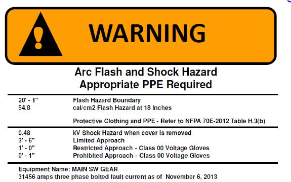 might produce an arc flash. The system is mapped and each piece of equipment identified as a hazard is evaluated further.