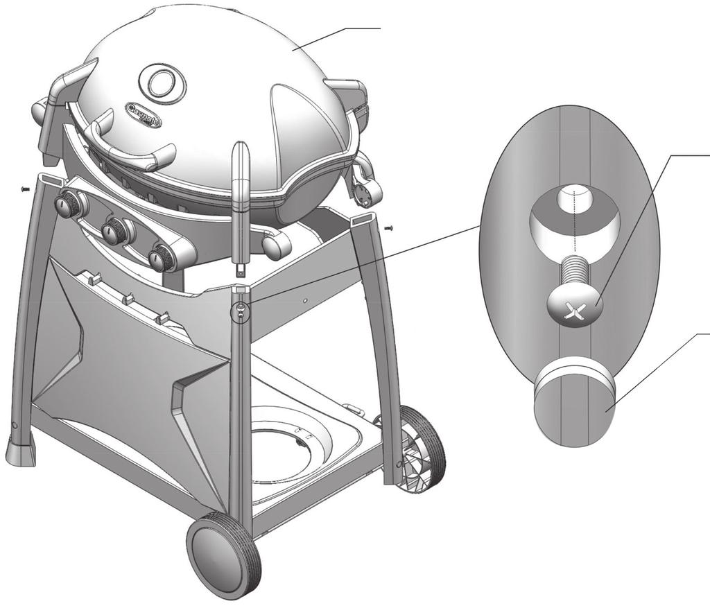 STEP 10 Locate the barbecue body as shown and secure with the