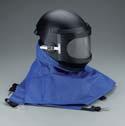 Helmets come with durable reusable shrouds.