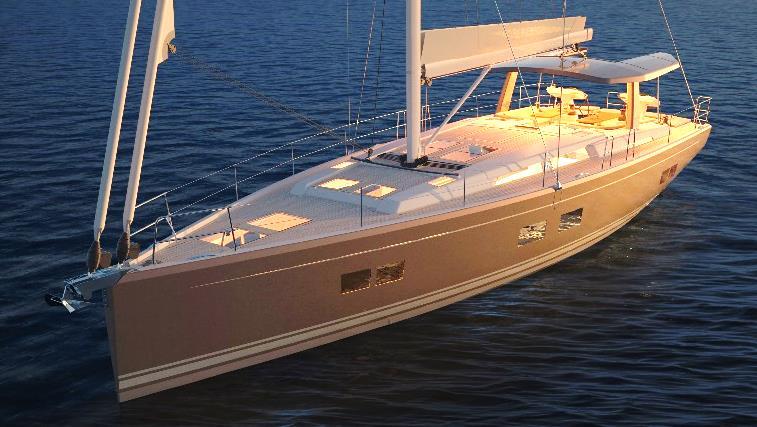 The glass companion way and four coachroof and hull windows are completing the concept.