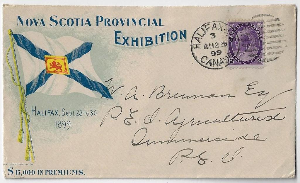 Item 323-09 Nova Scotia Provincial Exhibition 1899, 2 Numeral tied by Halifax duplex 3 on