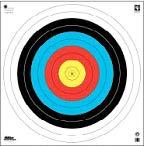 60 cm used in unsighted & sighted divisions 40 cm. used in open division will shoot choice, above 3. Competition for all divisions will be as follows: 10 ends (rounds) of 6 arrows. 3 minutes per end.