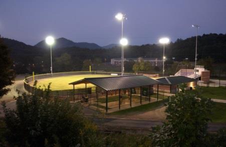 The Catamount Softball Complex features both home and visiting dugouts and bullpens, with the home dugout including access to the team