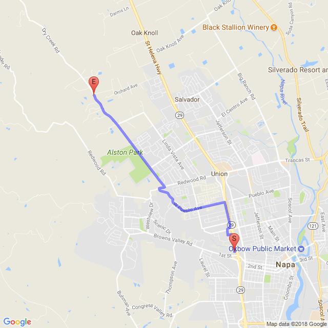 Leg 1: 4.7 miles, Easy Run Legs 1-4 on L. L - 0.0 Church bike path to Coffield Ave. L - 0.2 still Coffield Ave. R - 0.3 Solano Ave. L - 1.0 West Pueblo Ave. R - 2.4 Redwood Rd. L - 2.5 Dry Creek Rd.