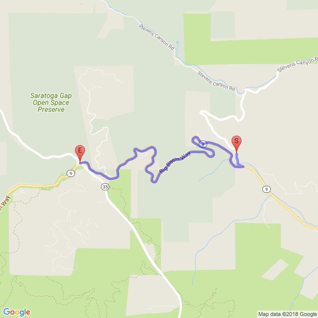 Leg 30: 3.1 miles, Very Hard R - 0.05 Hwy. 9 (Congress Springs Rd.). Hwy. 9 at Hwy. 35 Santa Cruz County, CA.