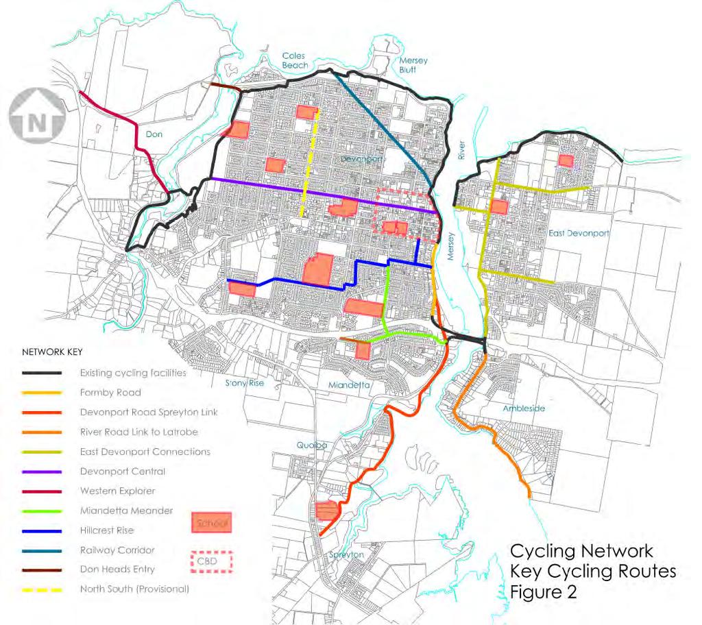 Cycling Network Strategy Devonport City Cycling Network The following key cycling routes have been identified.
