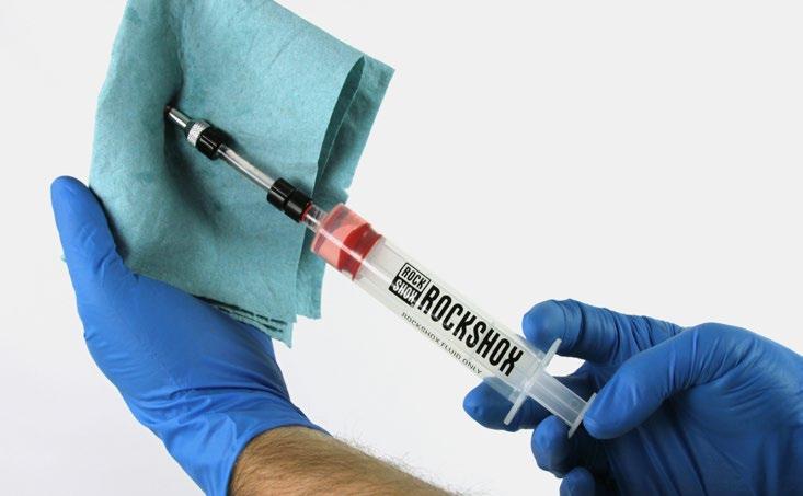 200 Hour Service Seatpost Syringe Preparation 1 Fill the second RockShox bleed syringe