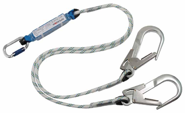 lanyard Features of a WORKSafe Energy Absorbing Lanyard Energy Absorber Available in polyamide webbing Equipped with attachment loops at the two ends One of the attachment loops is permanently fixed
