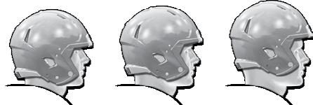 pads Place index fingers into ear holes Pull helmet down into position Taking off helmet: Unbuckle chin strap from bottom snaps Place index fingers into ear holes Press thumbs into bottom of jaw pads
