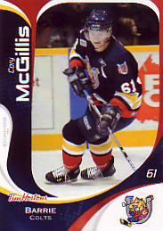 Cory McGillis Years in OHL: 5 (2004-05 to 2008-09) OHL Team(s): Windsor Spitfires, Barrie Colts, Plymouth Whalers, Sudbury Wolves OHL