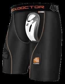 375 Ultra PowerStride Hockey Short with AirCore Hard Cup For hockey players seeking compression below the waist and groin area, with enhanced venting on inner thighs and a loose fit on the outer