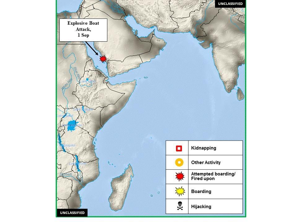 B. (U) Incident Disposition: (U) Figure 1. Horn of Africa Piracy and Maritime Crime Activity, 30 August - 5 September C.