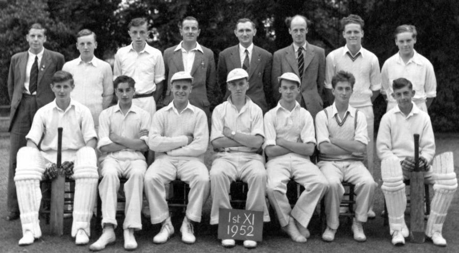 Cricket 1 st XI The photo was sent in by Jacqueline Leonard. Some of the names have been sent in by Geoff Govier. Thank you. Back Row L-R: Keith Megson, Walter Hebden, John Jones, Mr. Leonard, Mr.