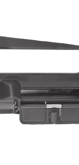 directly underneath the charging handle (see photo).