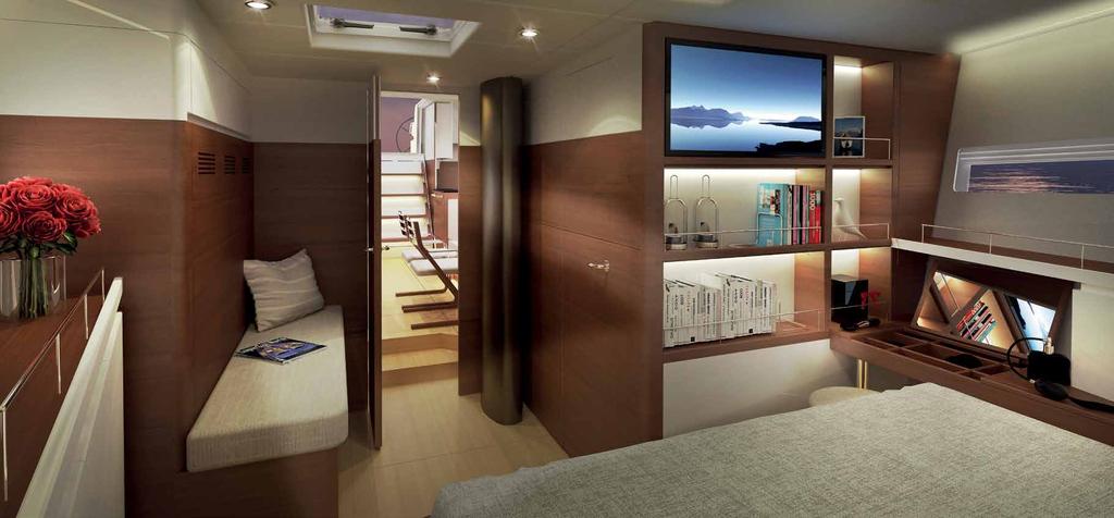 OWNER S CABIN Owner s cabin This rendering illustrates the A1 version with central berth and head to port side.
