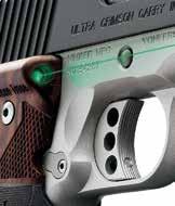Custom Crimson Carry II Full-length grip and -inch barrel Crimson Carry pistols featuring Crimson Trace Lasergrips with a green beam are now available.