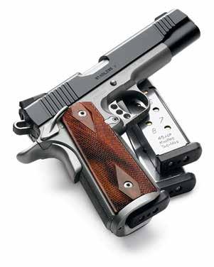 Standard 6-round magazines fit flush, while extended 8-round (Solo) and 7-round (Micro) versions offer a longer gripping surface.
