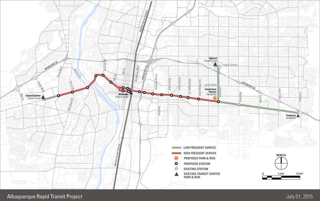 1 Project Identification As the first bus rapid transit (BRT) project in New Mexico, the Albuquerque Rapid Transit (ART) line will run through the heart of the city along Historic Route 66 (Central