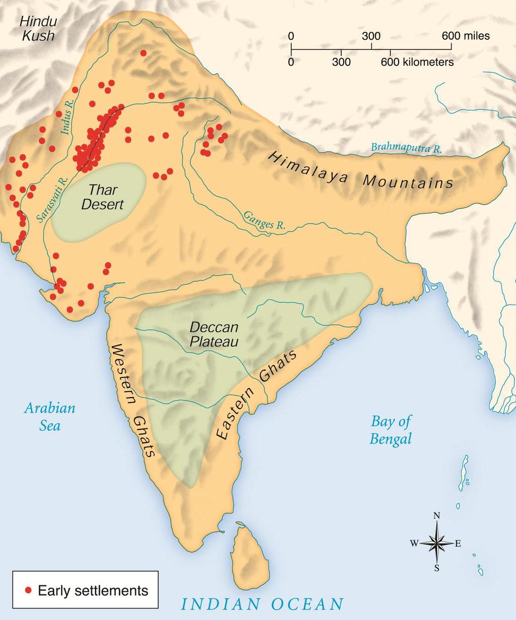 Ancient India Challenge #3 1) What continent is India a part of? 2) Which bodies of water surround India? a) b) c) 3) In ancient Egypt, what important place did people settle near?