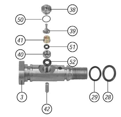 25 7.6 (3) valve seat group, (38) valve seat,(39) modular piston,(40) guide,(41) connector, (42)