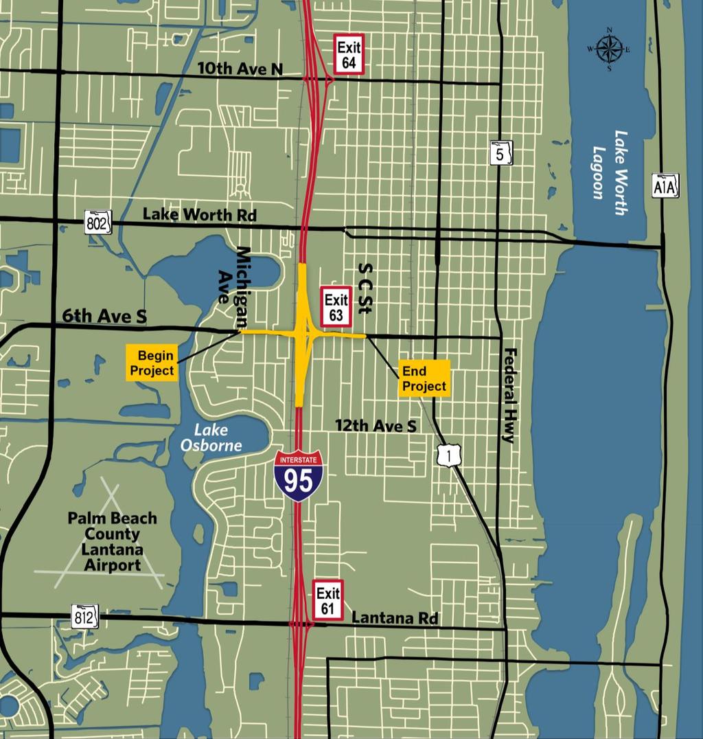 Project Location Map I-95 at 6 th Avenue South Interchange City of Lake Worth Palm Beach County I-95 from