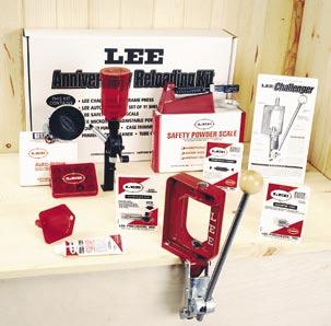chamfer tool to deburr cases after trimming. A set of Lee Dies is all that is required to complete this reloading outfit.
