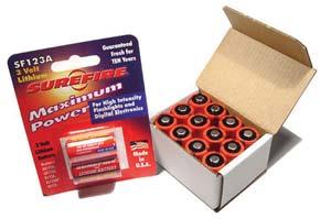 For all SureFire Lithium battery powered lights. Lithium Batteries, 12 pk................#521-019.... $ 19.