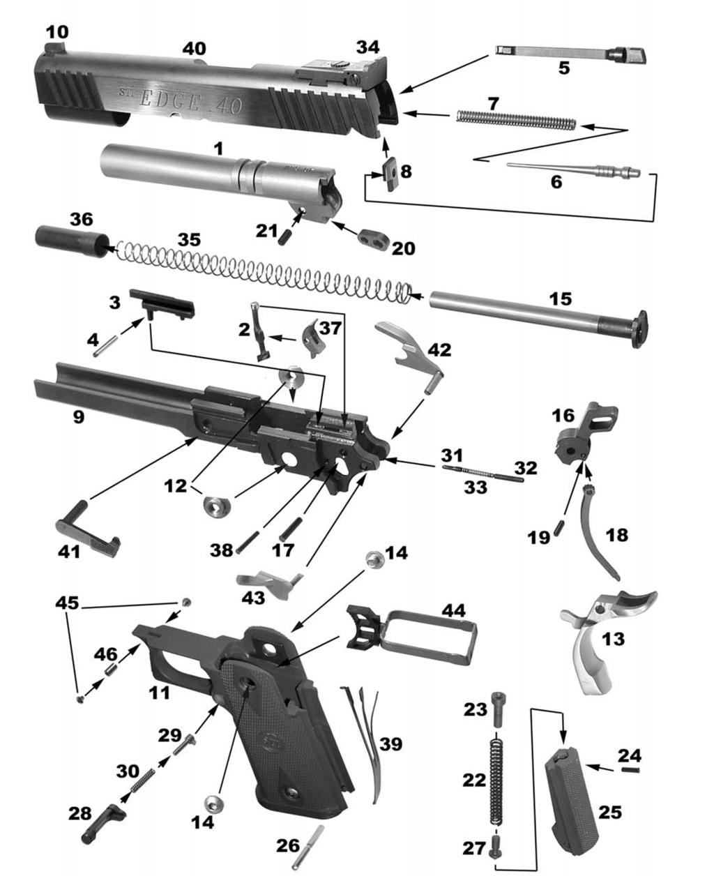 STI/SVI Pistol Parts For