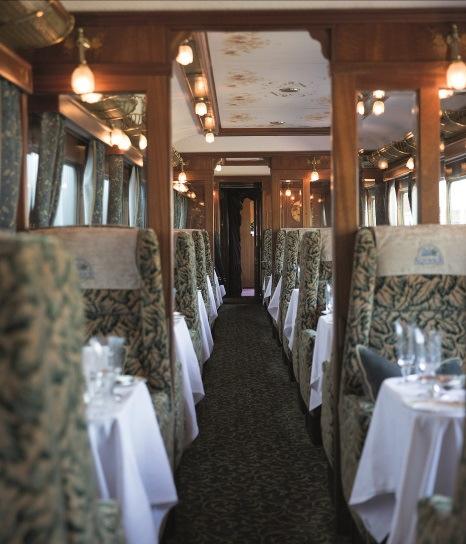 We have seven dining carriages and seats are arranged in bays of six seats with tables of four down one side of the train and tables of two opposite with an aisle in between.