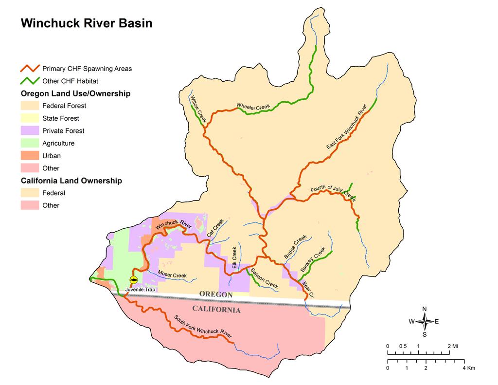 Figure 23. Map of the Winchuck River Basin. The Winchuck River drains into the Pacific Ocean.