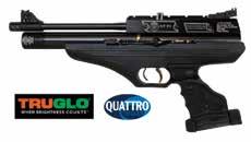177 cal=492 fps PC-3290-6323: $949.95 Hatsan 25 Supercharger air pistol One of the most powerful spring pistols on the market. Adj. sights and Quattro 2-stage trigger. RH grips.