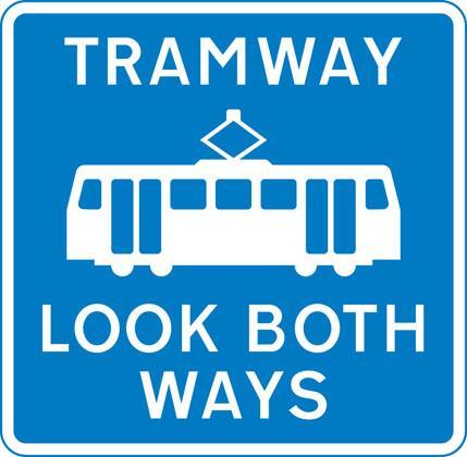 Trams only Pedestrian