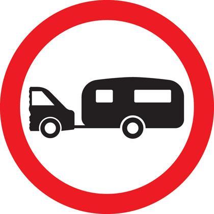 No overtaking No towed caravans