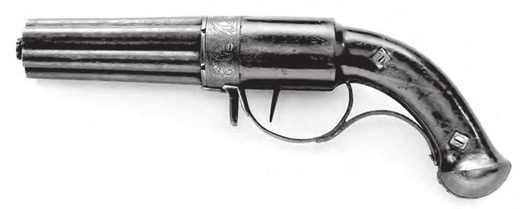 Gatling Pistol Multiple-Barrel, Clockwork Pistol This automatic pistol is driven by a
