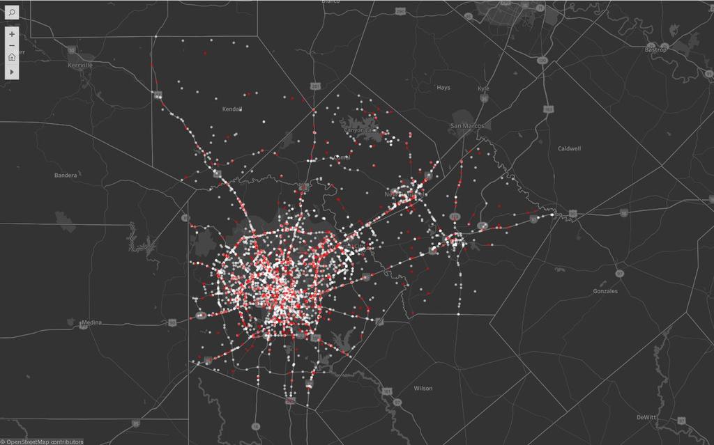 Source: Alamo Area MPO analysis of TxDOT CRIS (12/15/17) Where are severe