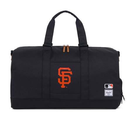 The Major League Baseball Herschel Novel duffle is an ideal weekender that features a side-access shoe compartment, along with iconic team logos and colors.