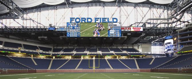 THE NEW FORD FIELD The Lions announced in February 7 that the Ford Family is investing approximately $ million into Ford Field for new video boards and several other renovations to be completed for