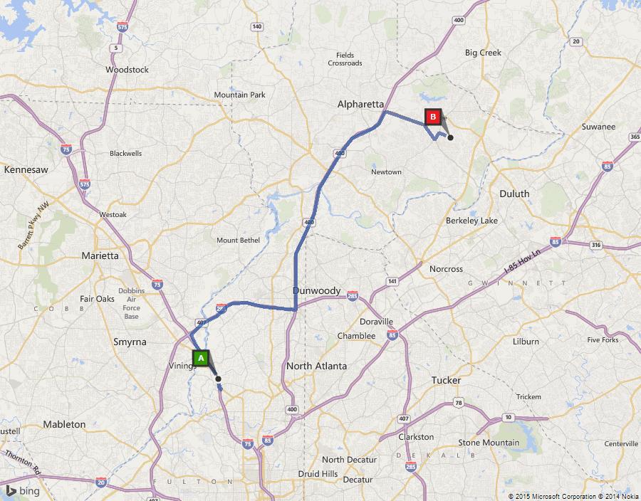From South Johns Creek, GA Location Map from I-75 CHATTAHOOCHEE HIGH SCHOOL 5230 TAYLOR ROAD JOHNS CREEK, GA 30022 From I75/85 Merge