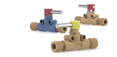 142 Shut-Off Valves Biocompatible, all-polymer flow path Available for 1/16 and 1/8 OD tubing Pressure rated to 500 psi (34 bar) Stop a flow stream quickly with IDEX Health & Science biocompatible