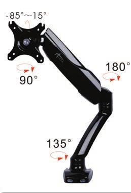 99 Articulating Monitor Arm, Dual Monitors up to 27", up to 15 lbs.