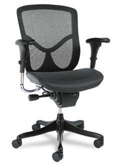 , 37 5 /8" to 42 3 /8"h, Mesh/Aluminum Base Upholstery, Black/Aluminum Base ALE-EQA42ME10B Each 729.99 EQ Series Ergonomic Multifunction Mid-Back Mesh Chair, Supports up to 250 lbs.