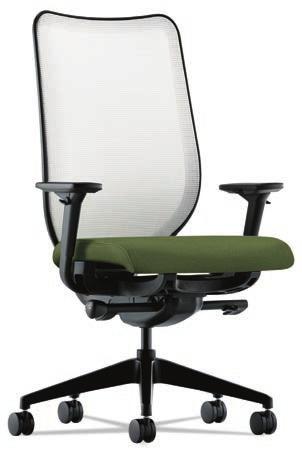 , 41 1 /4" to 44 3 /4"h, Clover/Black Mesh/Black Base HON-N102NT10 Each 559.99 Nucleus Series Work Chair with ilira -stretch M4 Back, Supports up to 300 lbs.