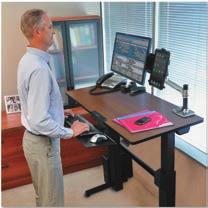 99 WorkFit-D Sit-Stand Desk, 47 5 /8"w 23 1 /2"d 50 5 /8"h, Walnut/Black Worksurface not included.