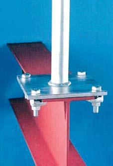 as the absence of gussets produces greater bending moments at the post/base plate junction, additional weld is necessary to provide adequate strength.